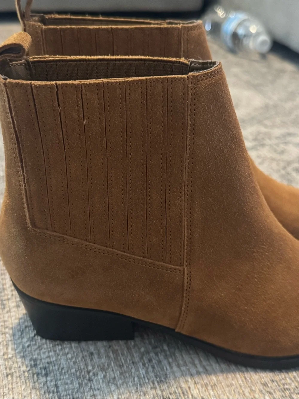 MARC FISHER LTD Yarita Pointed Toe Boot Womens Sz 6.5 Camel Brown Suede NEW